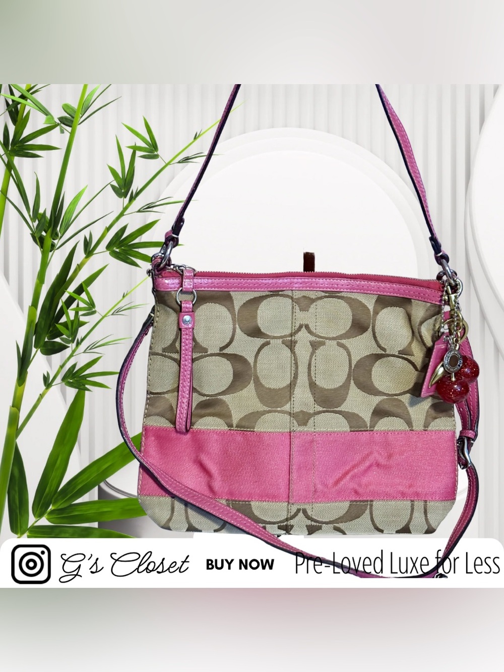 Coach Canvas TwoWay Crossbody / Shoulder Bag